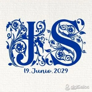 carimbo de casamento com iniciais