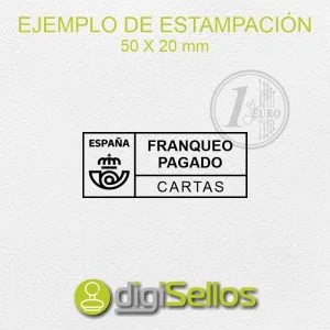 Modelos de carimbo de borracha 50x20mm ► Carimbos digitais Cartas pagas com selo automático