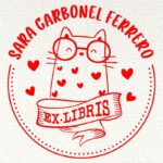 Sello ex libris buho con gafas