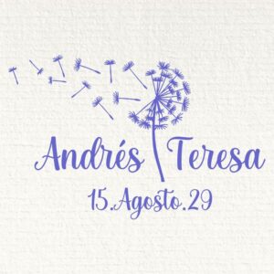 Sello boda diente de león