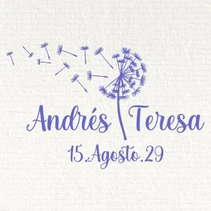dandelion wedding stamp