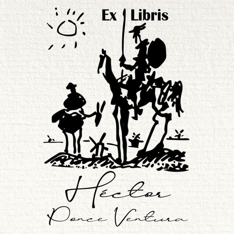 Sello ex libris don quijote