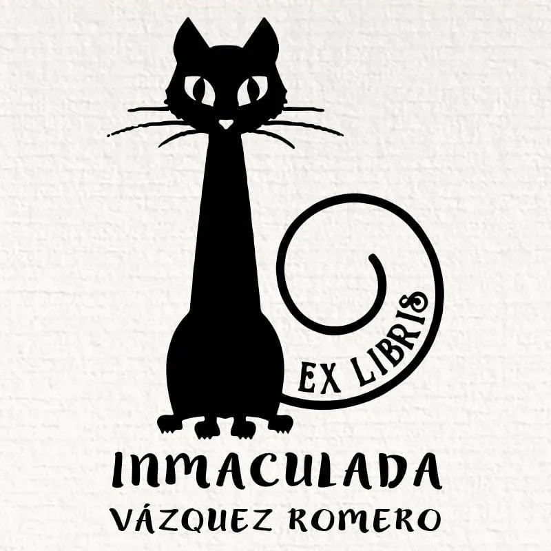 Exlibrisstempel Katze mit Schwanz