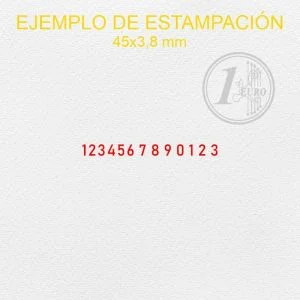 Modelo de carimbo de borracha numerador 45x3,8 mm