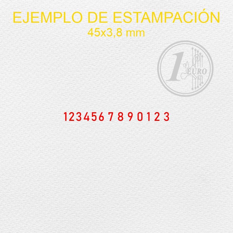 Plantilla sello caucho numerador 45x3,8 mm