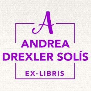 Sello ex libris inicial con nombre