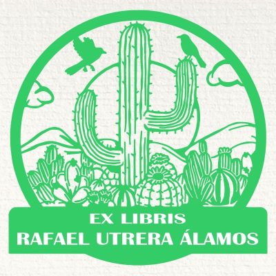 francobollo ex ibris giardino di cactus