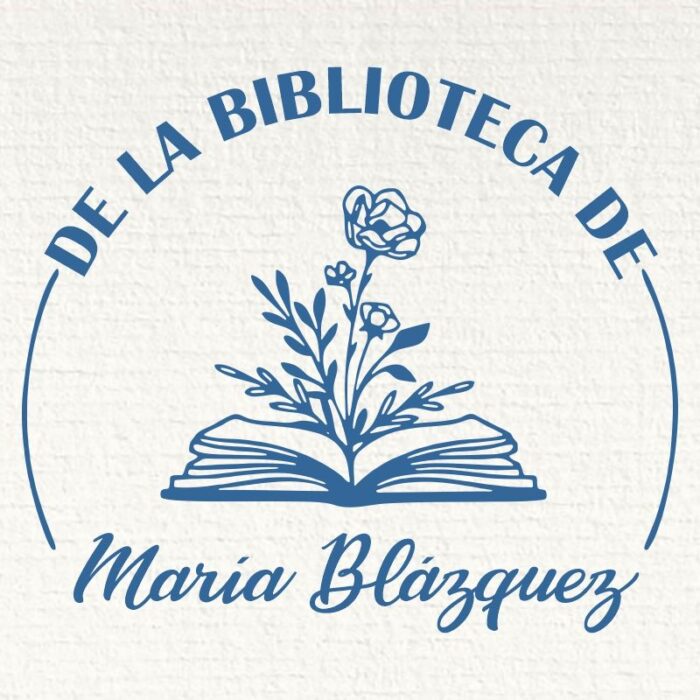 Sello ex libris rosa libro