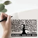 selo de livro de árvore em espiral