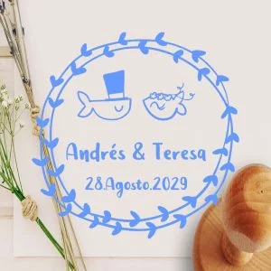 selo de convite de peixinhos