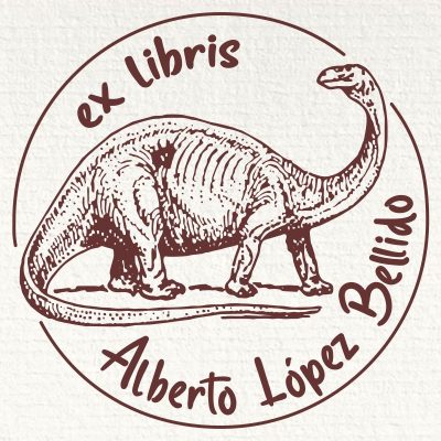 Diplodocus ex libris stamp