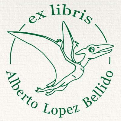 pteranodon ex libris stamp