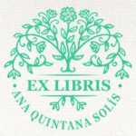 Sellos ex libris arbusto con flores