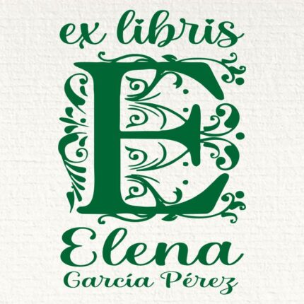 Sello ex libris inicial E