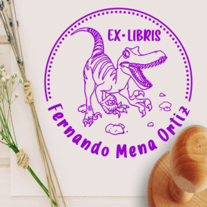 Sello libro T-Rex rugiendo