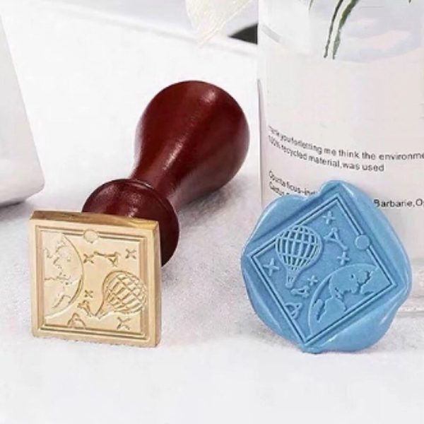 Blue square wax seal