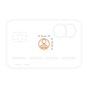 Plantilla sello de caucho 12x12 mm con logo