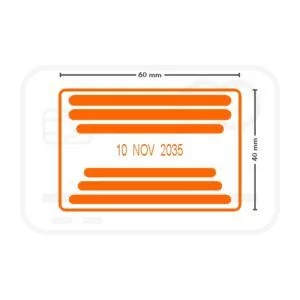 Date stamp template 60x40 mm
