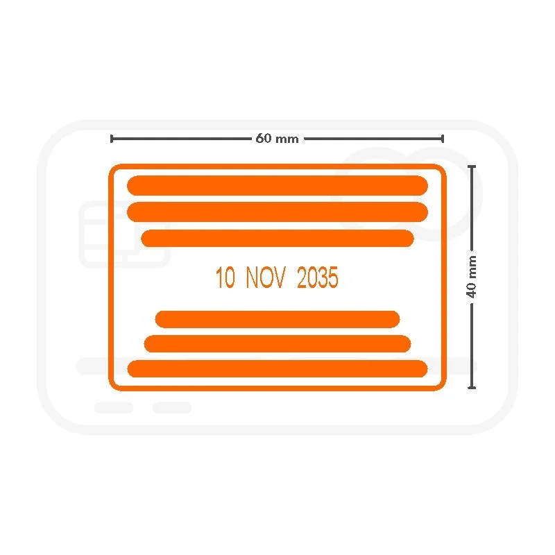 Modelo de carimbo de data 60x40 mm