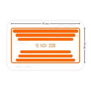 Plantilla sello fechador 75x38 mm