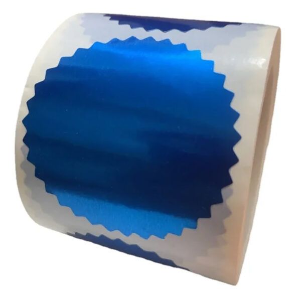Pegatina sello seco azul
