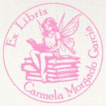 Sello ex libris hada leyendo