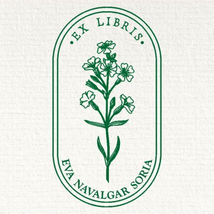 Sello ex libris ramo floral