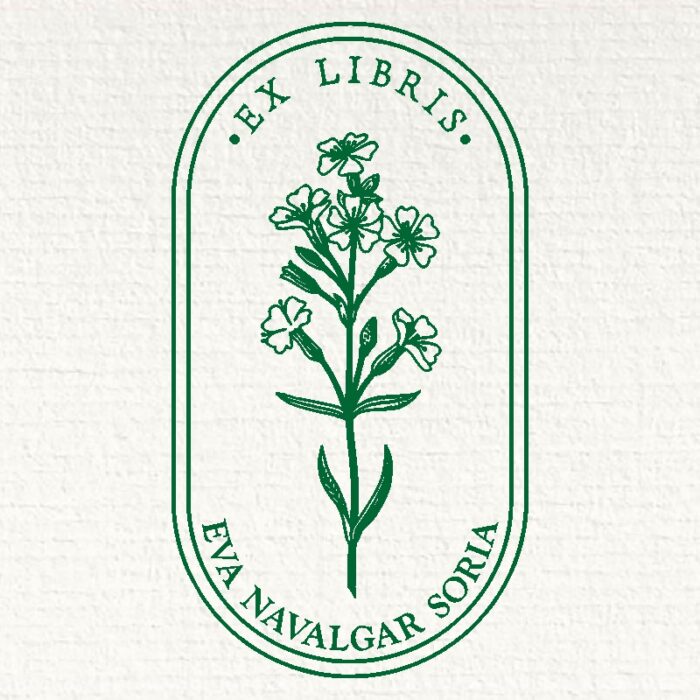 Sello ex libris ramo floral