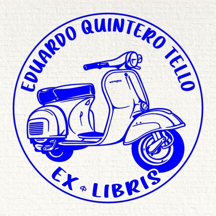 Sello ex libris vespa