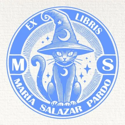 Exlibris-Katze mit Hut