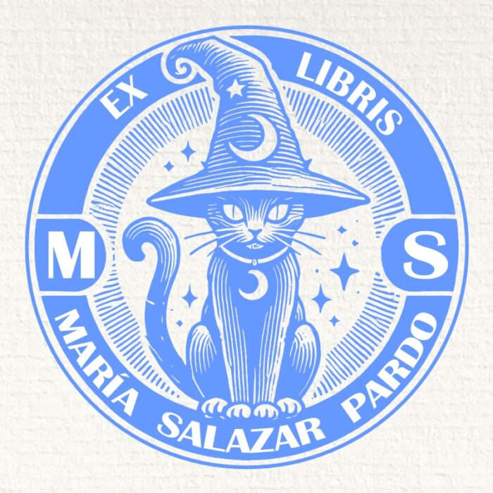 Ex libris gato con sombrero