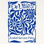 Sello ex libris margaritas entrelazadas