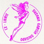 Flying Tinker Bell ex libris stamp