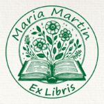 Sello ex libris libro con margaritas