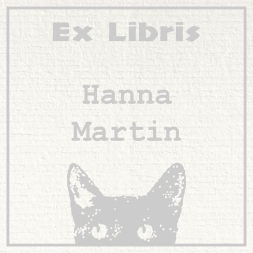Sello ex libris en relieve gato mirando