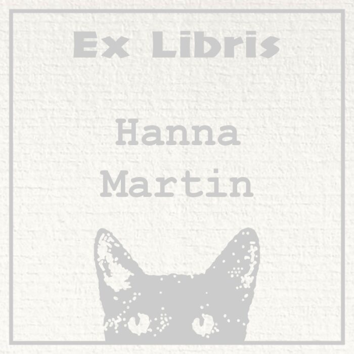 Sello ex libris en relieve gato mirando