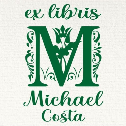 Sello ex libris inicial M