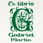 Sigillo Ex Libris Iniziale G con Nome Personalizzato