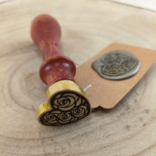 Sello De Lacre Corazon Con Rosas