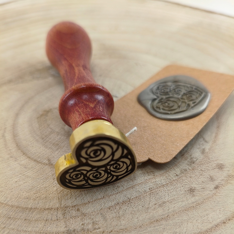 Sello De Lacre Corazon Con Rosas